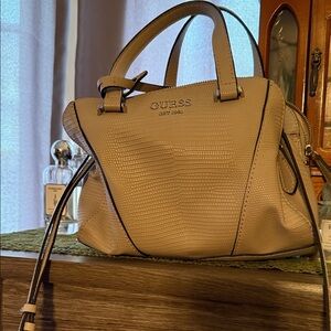 GUESS Textured Cream Satchel